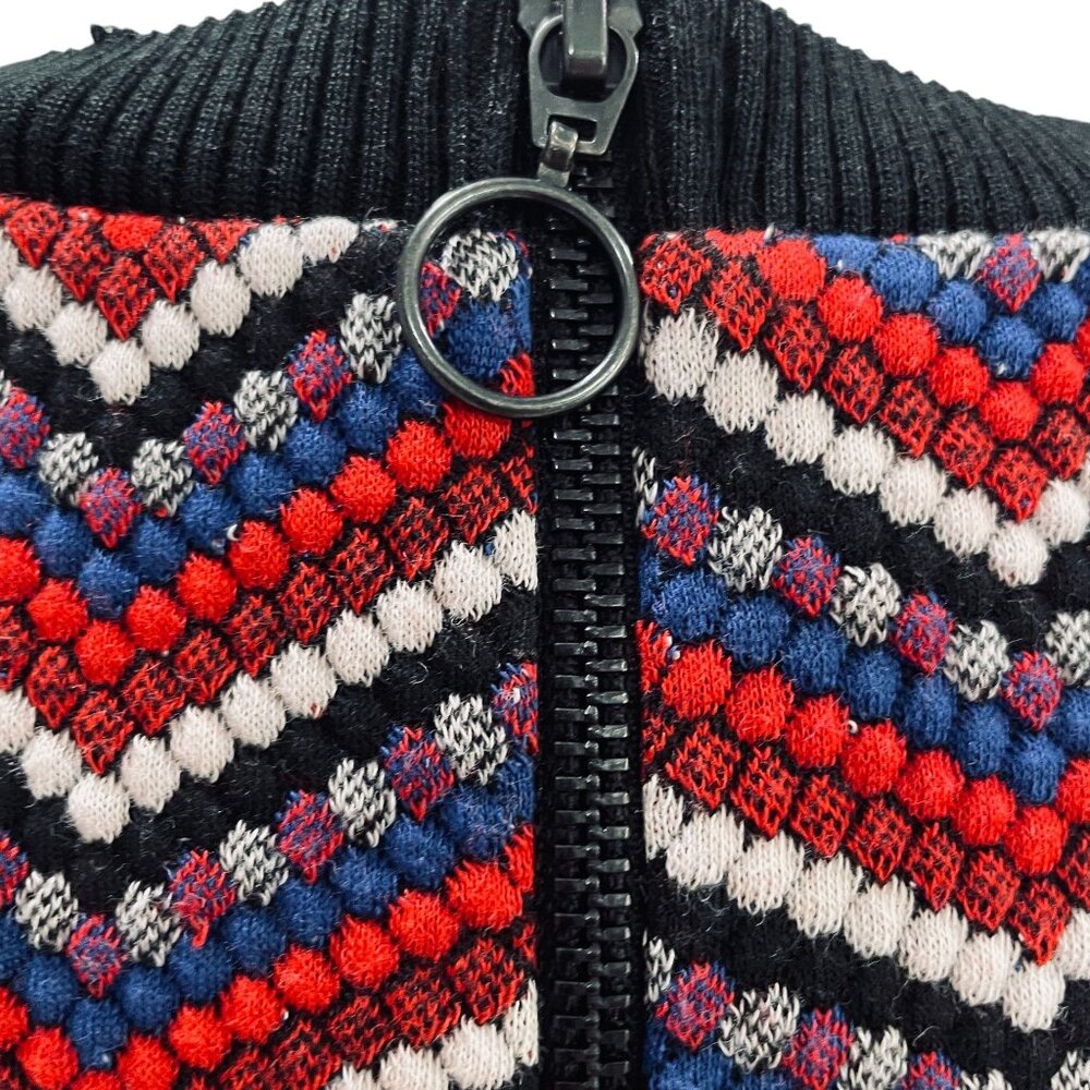 Retro Knit Chevron Mini Dress Red Navy White Short Sleeve Large Mod Modcloth - Picture 6 of 12